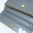 Salvatore Ferragamo Hand Bag Leather Gray Gold Auth bs18987-10