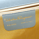 Salvatore Ferragamo Hand Bag Leather Gray Gold Auth bs18987-12