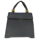 Salvatore Ferragamo Hand Bag Leather Gray Gold Auth bs18987-13