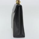 Salvatore Ferragamo Hand Bag Leather Gray Gold Auth bs18987-4