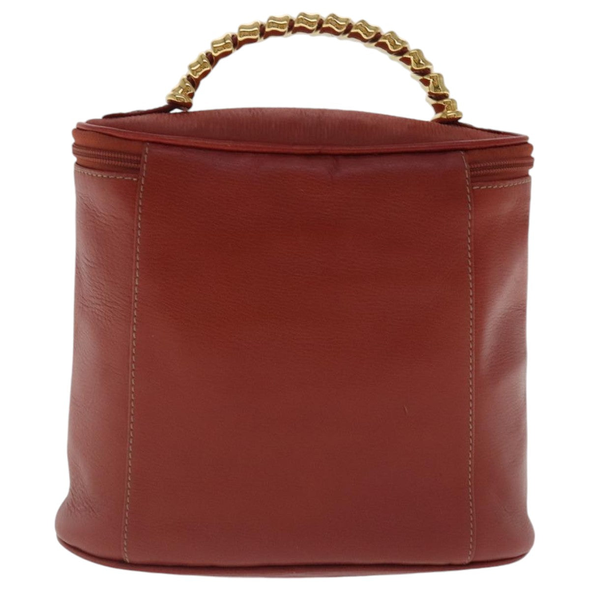 LOEWE Hand Bag Leather Red Gold Auth bs18992 - 0