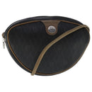 Christian Dior Honeycomb Canvas Shoulder Bag PVC Black Brown Silver Auth bs18994-1