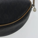 Christian Dior Honeycomb Canvas Shoulder Bag PVC Black Brown Silver Auth bs18994-16