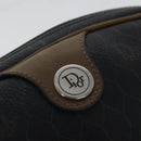 Christian Dior Honeycomb Canvas Shoulder Bag PVC Black Brown Silver Auth bs18994-17