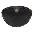 Christian Dior Honeycomb Canvas Shoulder Bag PVC Black Brown Silver Auth bs18994-13