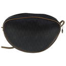 Christian Dior Honeycomb Canvas Shoulder Bag PVC Black Brown Silver Auth bs18994-2
