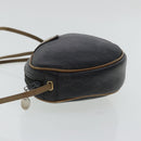 Christian Dior Honeycomb Canvas Shoulder Bag PVC Black Brown Silver Auth bs18994-3