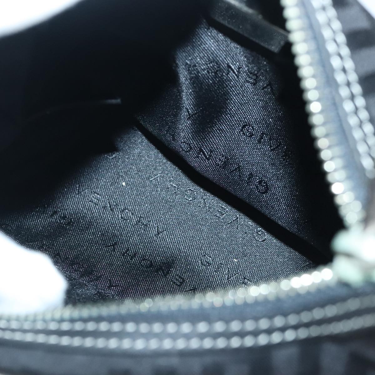 GIVENCHY Hand Bag Nylon Black Silver Auth bs18997