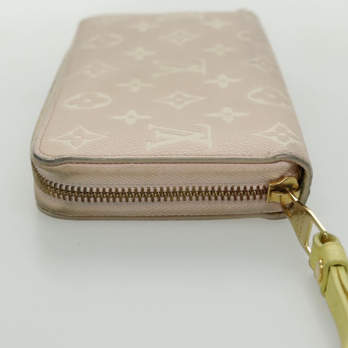 LOUIS VUITTON Monogram Empreinte Zippy Wallet Pink Yellow M81279 LV Auth bs19005