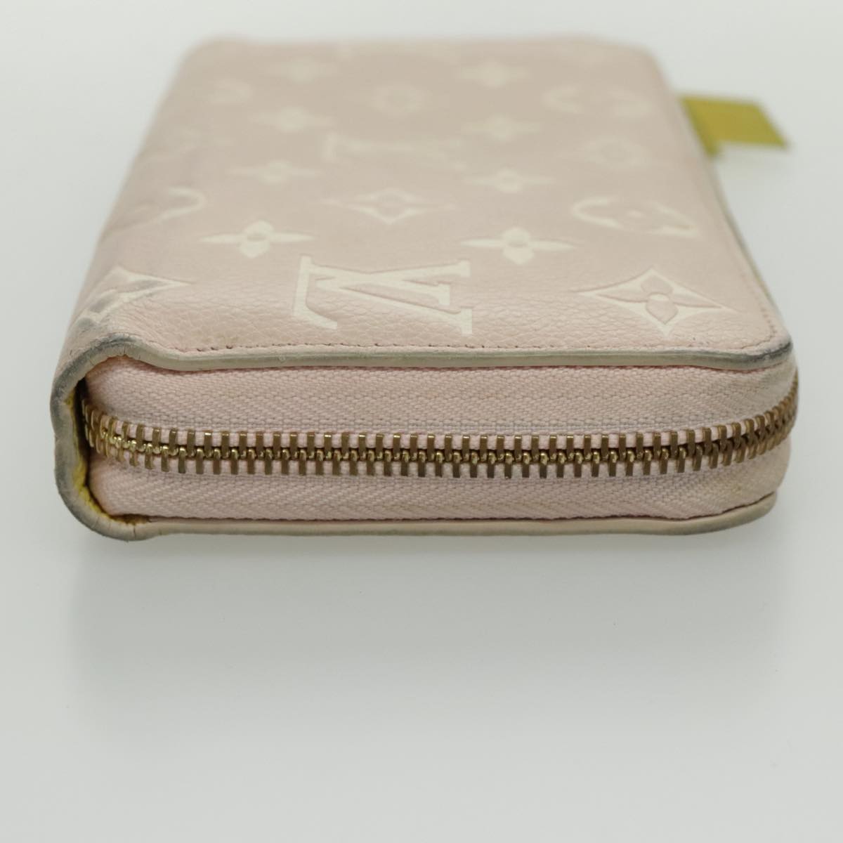 LOUIS VUITTON Monogram Empreinte Zippy Wallet Pink Yellow M81279 LV Auth bs19005