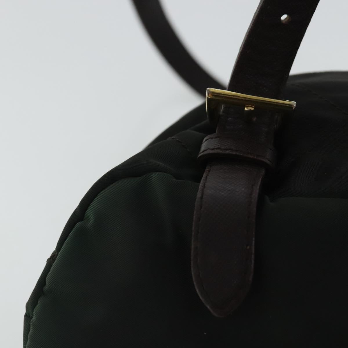 PRADA Backpack Nylon Green Gold Auth bs19006