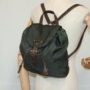 PRADA Backpack Nylon Green Gold Auth bs19006-22