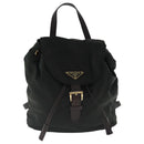 PRADA Backpack Nylon Green Gold Auth bs19006-13