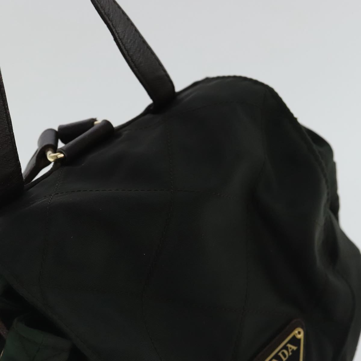 PRADA Backpack Nylon Green Gold Auth bs19006