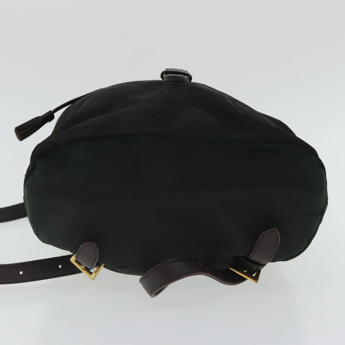 PRADA Backpack Nylon Green Gold Auth bs19006