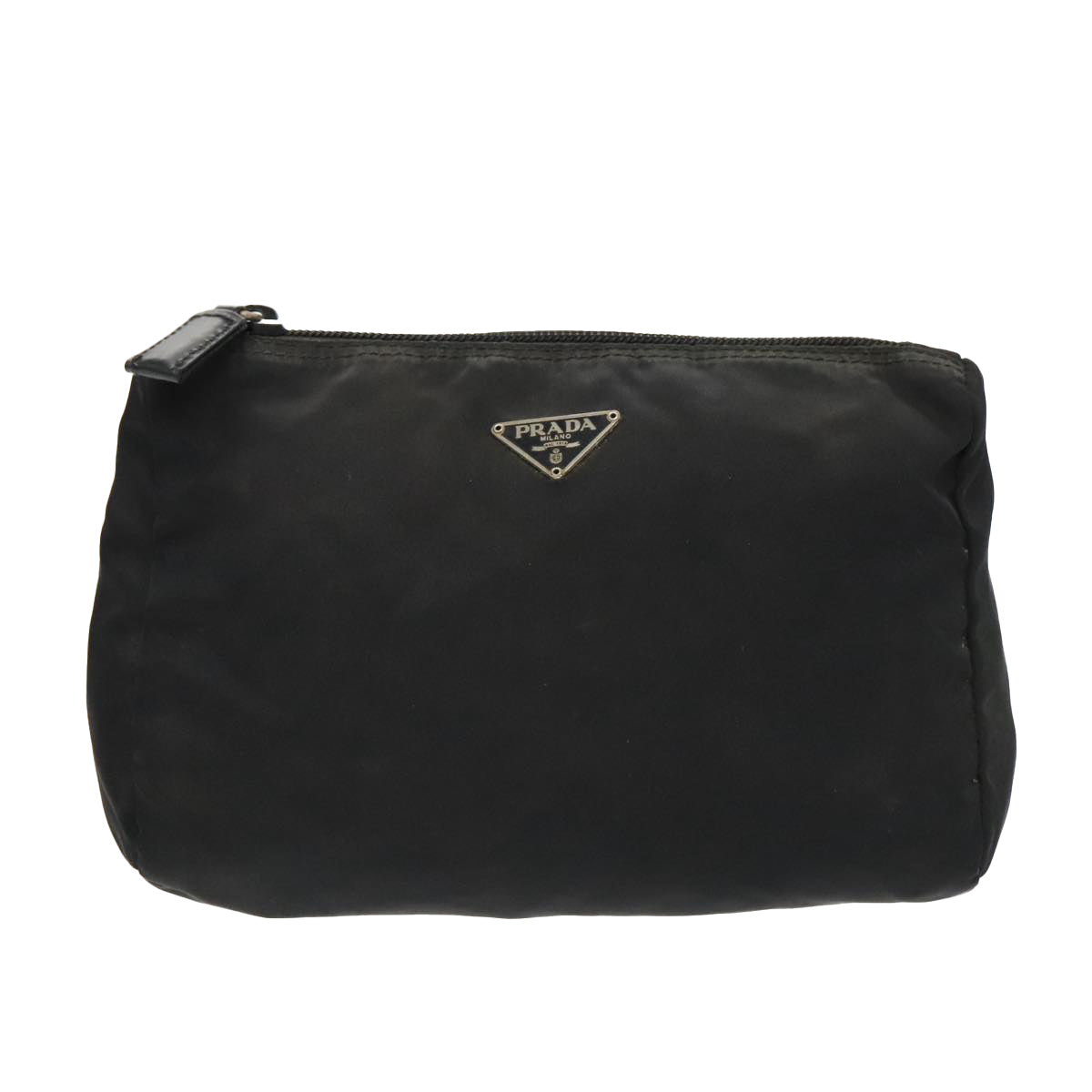 PRADA Pouch Nylon Black Silver Auth bs19008 - 0