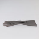 HERMES Gloves Leather Gray Auth bs19011-12
