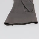HERMES Gloves Leather Gray Auth bs19011-14