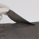 HERMES Gloves Leather Gray Auth bs19011-15