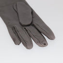 HERMES Gloves Leather Gray Auth bs19011-6