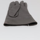 HERMES Gloves Leather Gray Auth bs19011-7