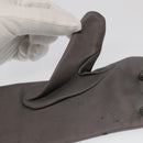 HERMES Gloves Leather Gray Auth bs19011-8