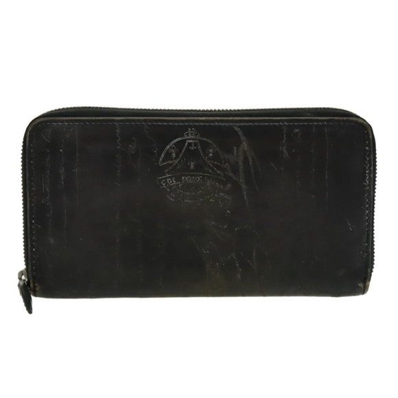 Berluti Calligraphy Long Wallet Leather Black Auth bs19016