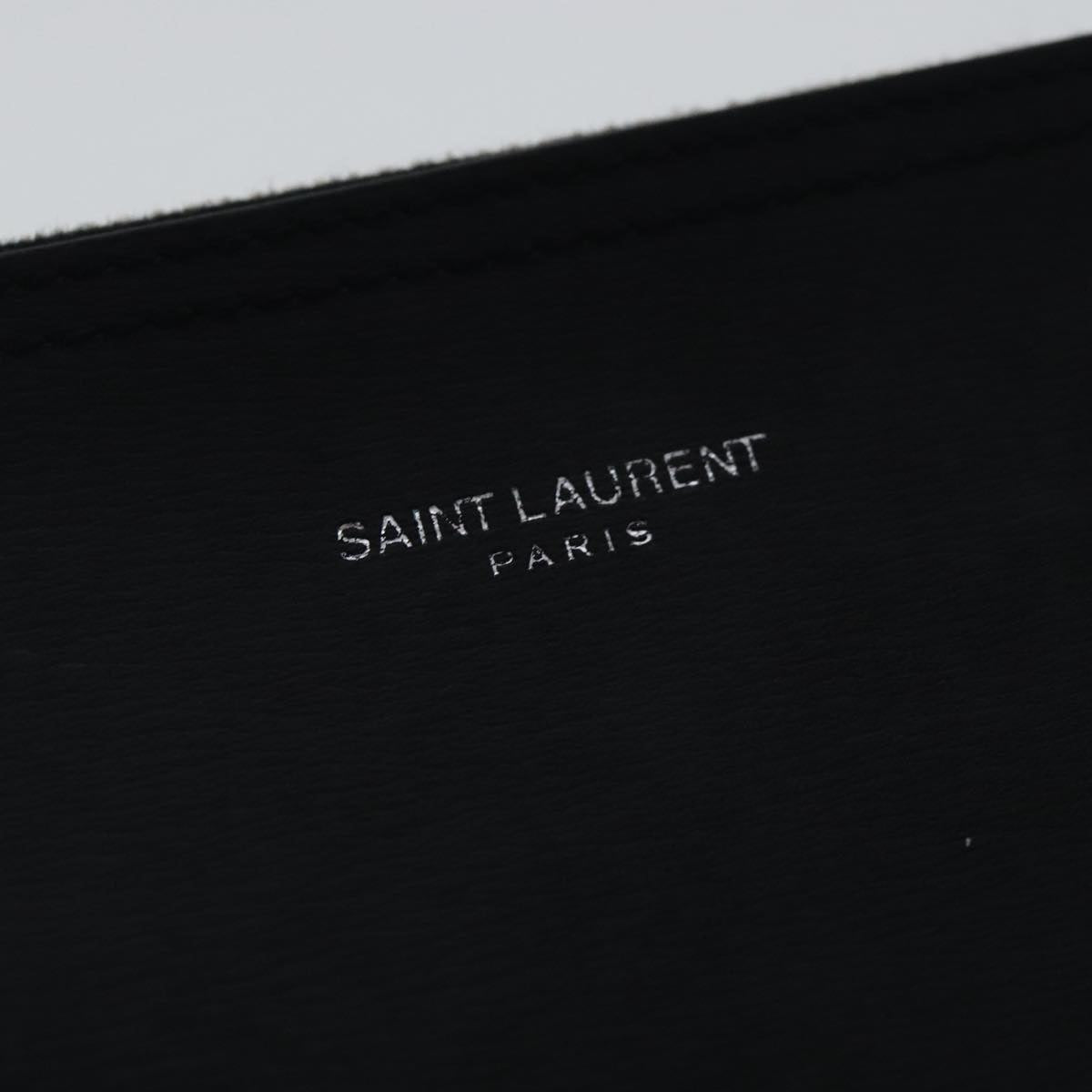 SAINT LAURENT Tote Bag Leather Black Auth bs19023