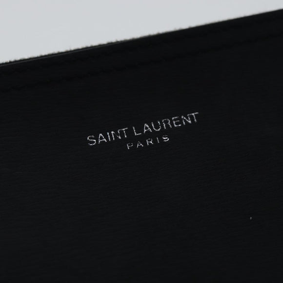 SAINT LAURENT Tote Bag Leather Black Auth bs19023
