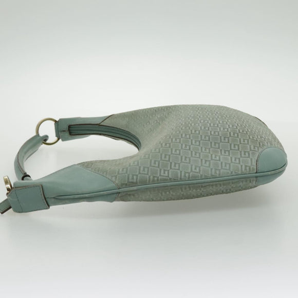 GUCCI Shoulder Bag Suede Blue Gold 001 4158 Auth bs19039