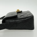 CHANEL Matelasse Shoulder Bag Lamb Skin Black Gold CC Auth bs19046-3