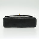 CHANEL Matrasse Chain Shoulder Bag Lamb Skin Black Gold CC Auth bs19047A-11