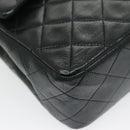 CHANEL Matrasse Chain Shoulder Bag Lamb Skin Black Gold CC Auth bs19047A-12