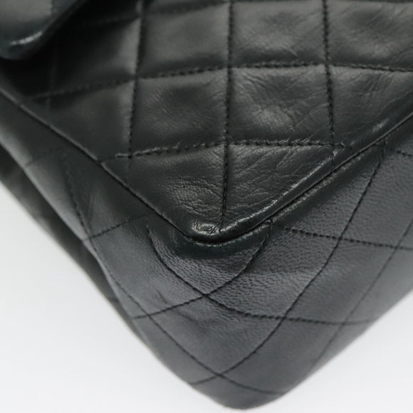 CHANEL Matrasse Chain Shoulder Bag Lamb Skin Black Gold CC Auth bs19047A