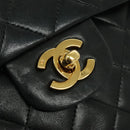 CHANEL Matrasse Chain Shoulder Bag Lamb Skin Black Gold CC Auth bs19047A-17