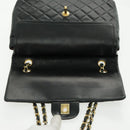 CHANEL Matrasse Chain Shoulder Bag Lamb Skin Black Gold CC Auth bs19047A-18