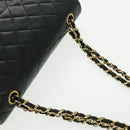 CHANEL Matrasse Chain Shoulder Bag Lamb Skin Black Gold CC Auth bs19047A-9