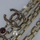 CHANEL Necklace metal Gold Tone CC Auth bs19061-5