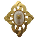 CHANEL Brooch metal Gold Tone CC Auth bs19066-2
