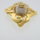 CHANEL Brooch metal Gold Tone CC Auth bs19066-5