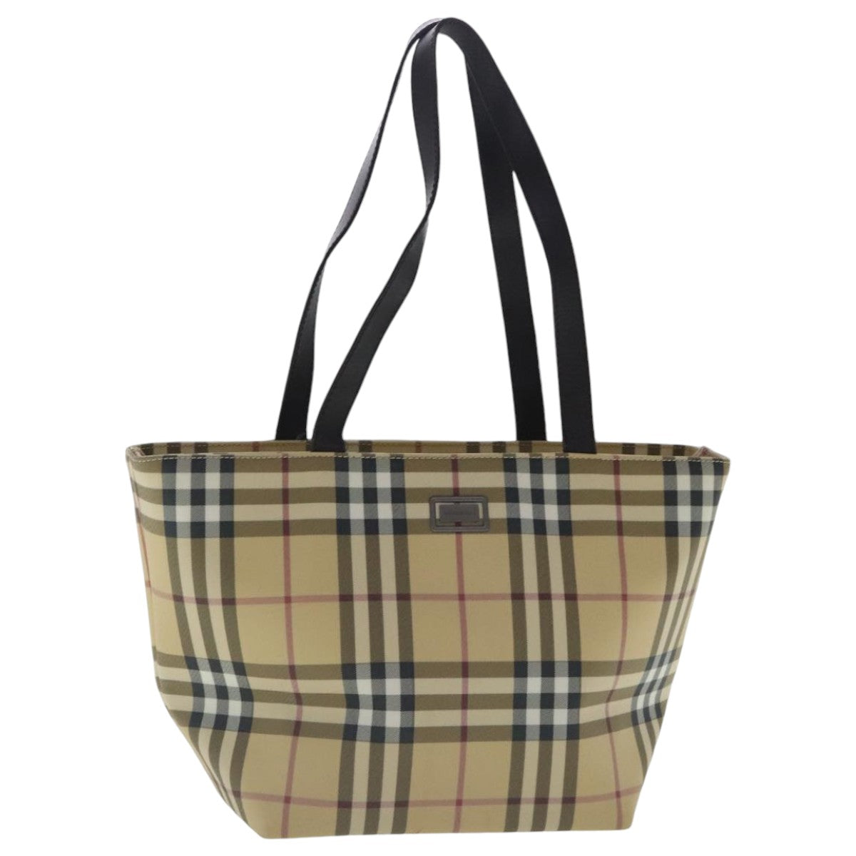 BURBERRY Nova Check Tote Bag PVC Beige Auth bs19070