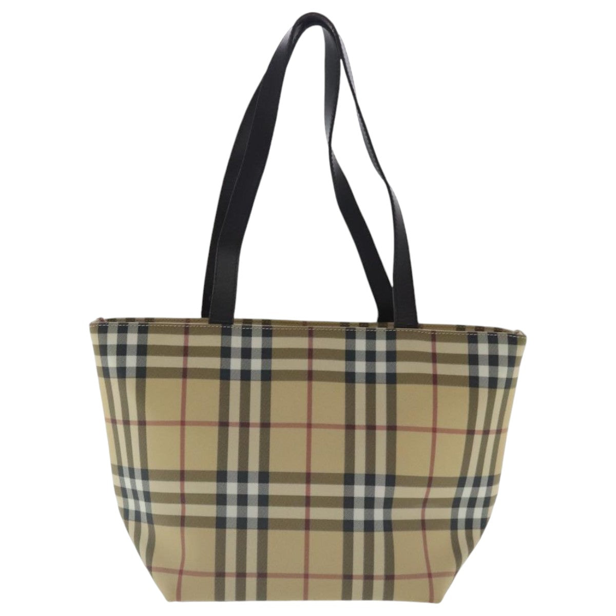 BURBERRY Nova Check Tote Bag PVC Beige Auth bs19070 - 0