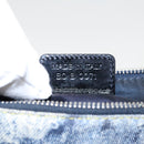 Christian Dior Saddle Pouch Accessory Pouch Denim Blue Silver Auth bs19083-12