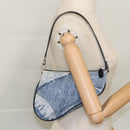 Christian Dior Saddle Pouch Accessory Pouch Denim Blue Silver Auth bs19083-17