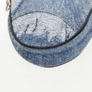 Christian Dior Saddle Pouch Accessory Pouch Denim Blue Silver Auth bs19083-6