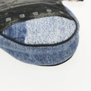 Christian Dior Saddle Pouch Accessory Pouch Denim Blue Silver Auth bs19083-14