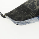 Christian Dior Saddle Pouch Accessory Pouch Denim Blue Silver Auth bs19083-15