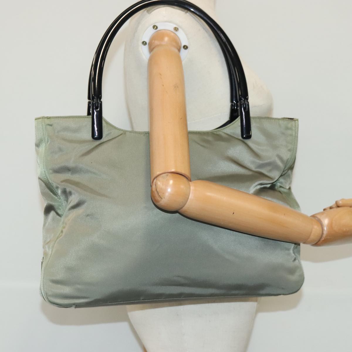 PRADA Tote Bag Nylon Khaki Auth bs19095