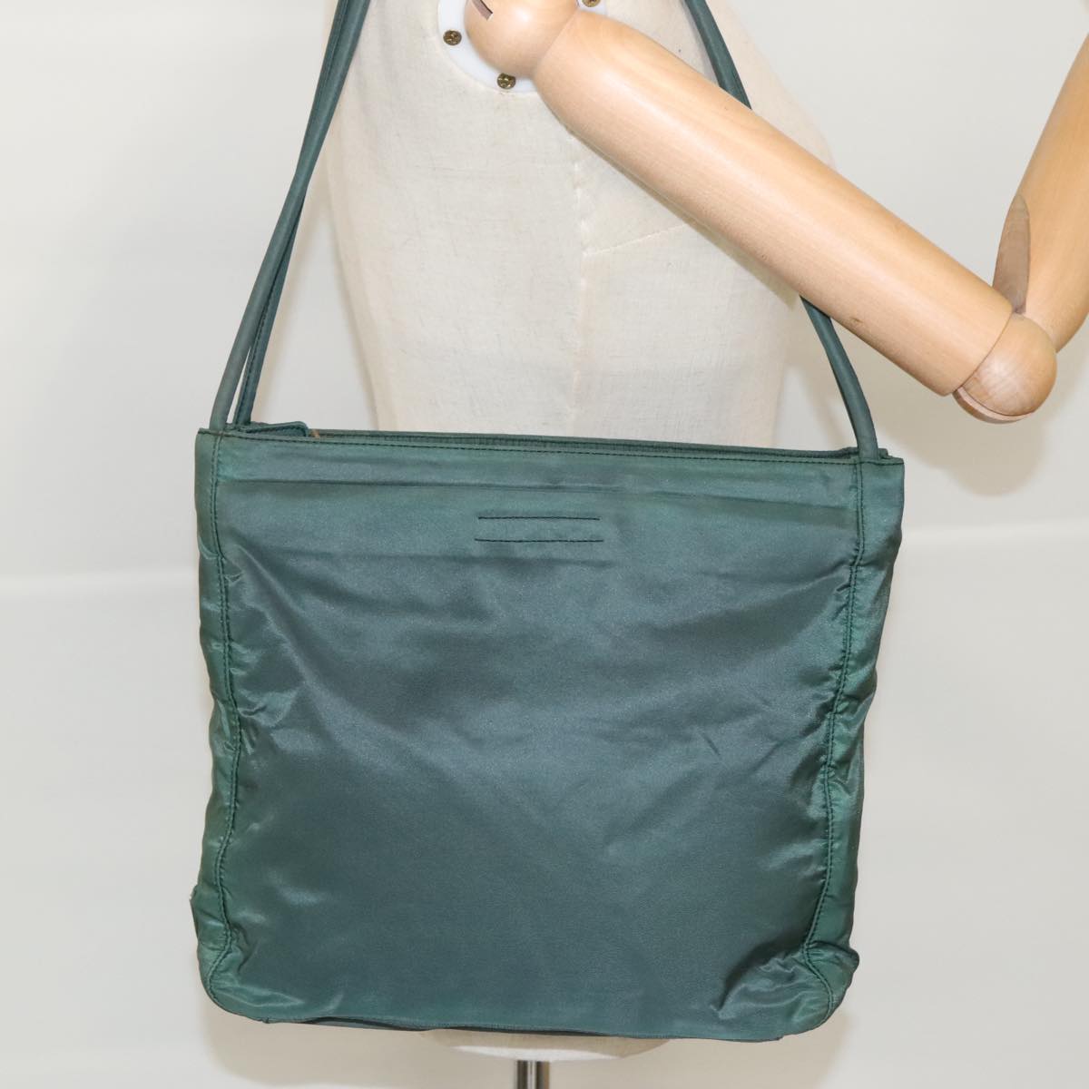 PRADA Tote Bag Nylon Green Auth bs19096