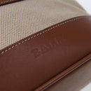 BALLY Tote Bag Canvas Leather 2Set Beige Brown Red Auth bs19097-14